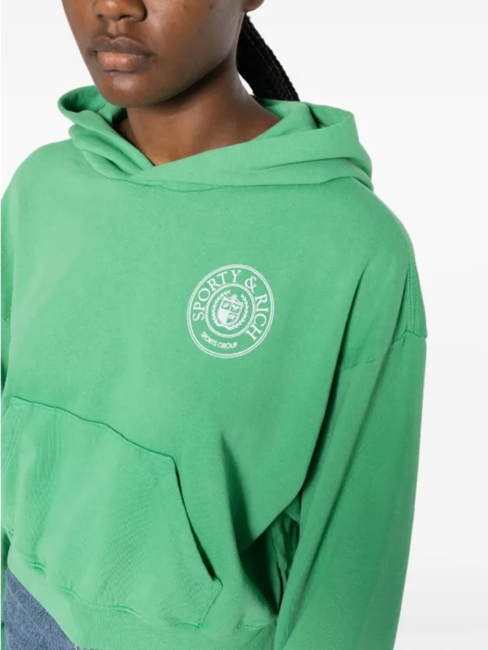 Sporty & Rich Vibrant Green Cropped Sweater